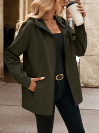 Thumbnail for Ivy Lane Pocketed Zip Up Hooded Jacket