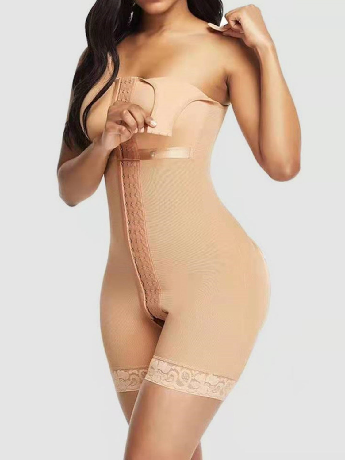 Full Size Lace Detail Wide Strap Shaping Romper