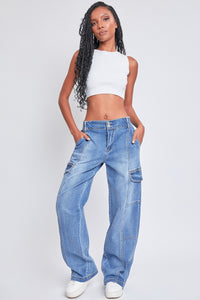 Thumbnail for YMI Jeanswear High-Rise Straight Cargo Jeans