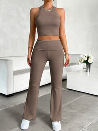 Thumbnail for Ribbed Round Neck Tank and Pants Set