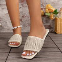 Thumbnail for Rattan Woven Flat Sandals