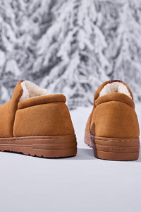 Thumbnail for Letter M Suede Round Toe Slippers