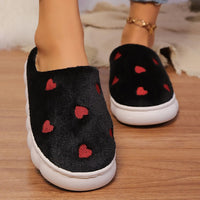 Thumbnail for Heart Round Toe Flat Slippers