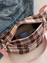 Thumbnail for Plaid Adjustable Strap Crossbody Bag