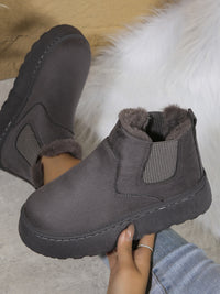 Thumbnail for Suede Round Toe Platform Boots