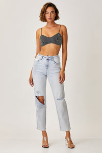 Thumbnail for RISEN High Rise Distressed Relaxed Jeans