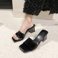 Thumbnail for Open Toe Block Heel Sandals