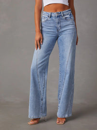 Thumbnail for High Waist Straight Jeans with Pockets