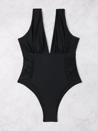 Thumbnail for Plunge Wide Strap One-Piece Swimwear