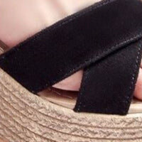 Thumbnail for Crisscross Open Toe Wedge Sandals