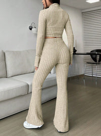 Thumbnail for Honey Zip Up Long Sleeve Top and Pants Set