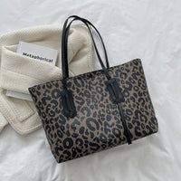 Thumbnail for PU Leather Leopard Tote Bag