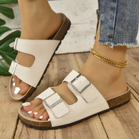 Thumbnail for Open Toe Double Buckle Sandals