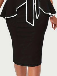 Thumbnail for Plus Size Cutout Contrast Sleeveless Dress