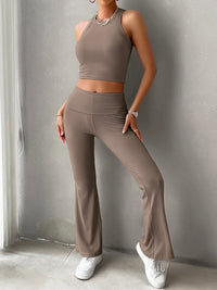 Thumbnail for Ribbed Round Neck Tank and Pants Set