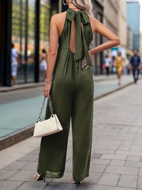Thumbnail for Tied Grecian Wide Leg Jumpsuit