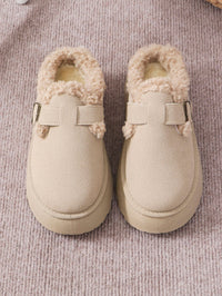 Thumbnail for Thermal Fuzzy Buckle Platform Slippers