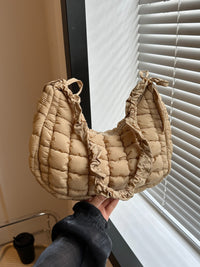 Thumbnail for Bubble Texture Ruched Strap Quilted Shoulder Bag