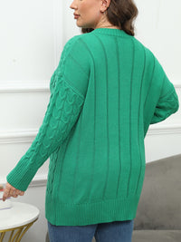 Thumbnail for Plus Size Round Neck Long Sleeve Sweater