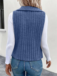 Thumbnail for Open Front Fuzzy Vest Coat