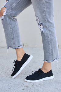 Thumbnail for Forever Link Flat Round Toe Lace-Up Sneakers