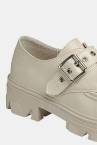 Thumbnail for Forever Link Buckled Platform Lug Sole Loafers