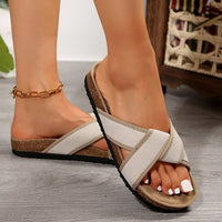 Thumbnail for Contrast Open Toe Platform Sandals