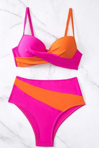 Thumbnail for Contrast Sweetheart Neck Bikini Set