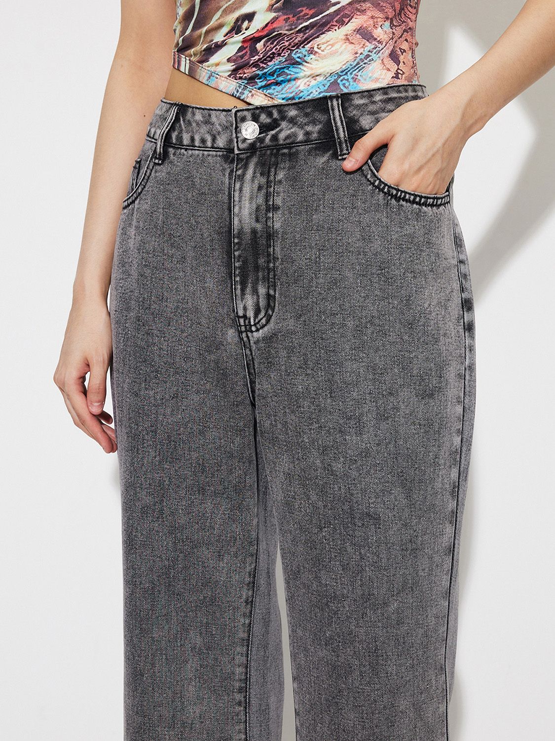 High Waist Bootcut Jeans with Pockets