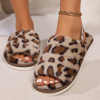 Thumbnail for Leopard Open Toe Slippers