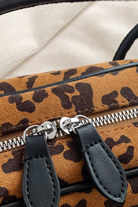 Thumbnail for Leopard Suede Medium Shoulder Bag