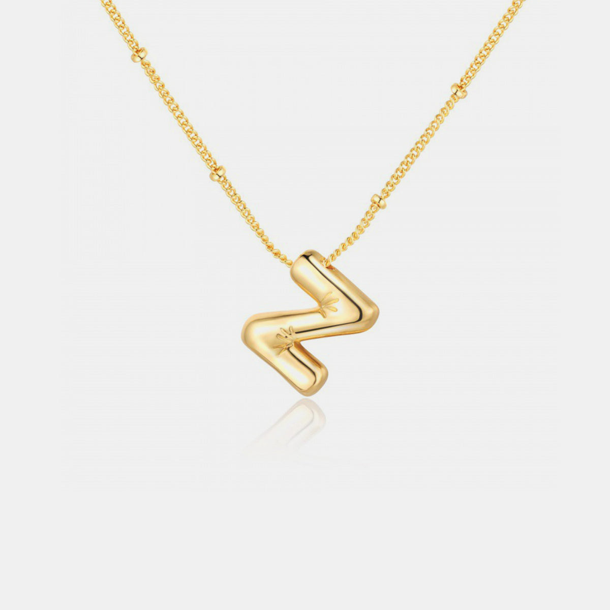Gold-Plated Letter Pendant Necklace