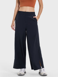 Thumbnail for Slit Wide Leg Active Pants