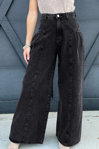 Thumbnail for High Rise Wide Leg Jeans with Pockets