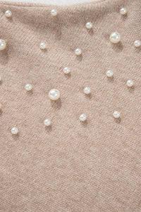 Thumbnail for Plus Size Pearl Detail Round Neck Long Sleeve Sweater