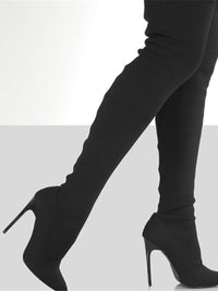 Thumbnail for Point Toe Over Knee Stiletto Boots