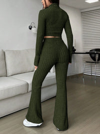 Thumbnail for Honey Zip Up Long Sleeve Top and Pants Set