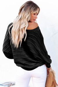 Thumbnail for Round Neck Long Sleeve Knit Top