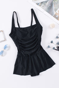 Thumbnail for Ruched Square Neck Sleeveless One-Piece Swimwear