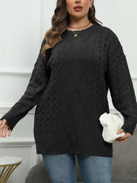 Thumbnail for Plus Size Round Neck Long Sleeve Sweater