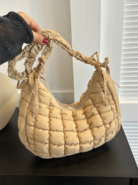 Thumbnail for Bubble Texture Ruched Strap Quilted Shoulder Bag