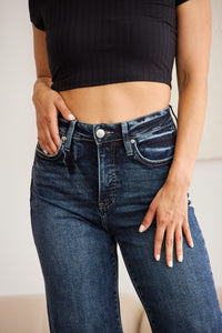Thumbnail for RFM Full Size Tummy Control High Waist Raw Hem Jeans