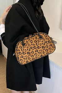 Thumbnail for Leopard Suede Medium Shoulder Bag