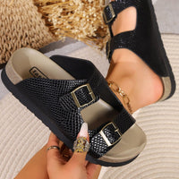 Thumbnail for PU Leather Buckle Sandals