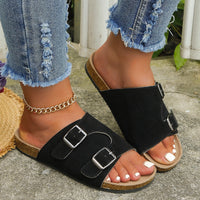 Thumbnail for Metal Buckle Open Toe Sandals