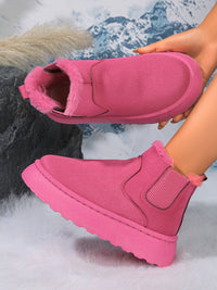 Thumbnail for Suede Round Toe Platform Boots