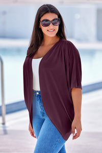 Thumbnail for Plus Size Ribbed Cocoon Cover Up