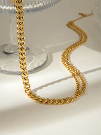 Thumbnail for 18K Gold-Plated Stainless Steel Double-Layered Necklace