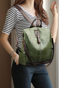 Thumbnail for PU Leather Large Backpack Bag