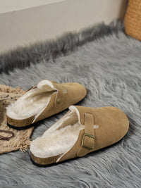 Thumbnail for Suede Round Toe Slippers